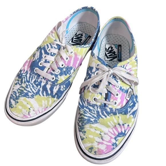 VANS authentic tie-dye comfy cush low top canvas sneakers size 10 - Picture 4 of 5